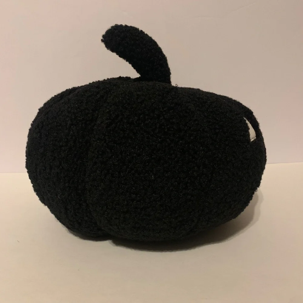 NWT. WAY TO CELEBRATE Black Plush Pumpkin Pillow
